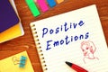 Conceptual photo about Positive Emotions with written text