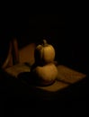 Conceptual photo of a pumpkin in a dramatic