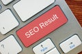 Conceptual photo about SEO Result  with handwritten text Royalty Free Stock Photo