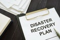 Conceptual photo showing printed text Disaster recovery plan