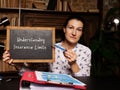 Conceptual photo about Understanding Insurance Limits with written phrase on the chalkboard