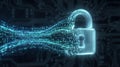 Binary Code Transforming Into Padlock Encryption Concept Digital Royalty Free Stock Photo