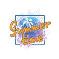 Conceptual phrase Summer time. tee graphic. T shirt hand lettered calligraphic design. Lettering design. Vector