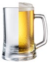 Conceptual picture of beer mug that consists from two parts of empty and full glass mug. File contains clipping path Royalty Free Stock Photo