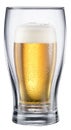 Conceptual picture of glass of beer inside of empty glass. File contains clipping path Royalty Free Stock Photo