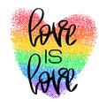 Conceptual poster with lettering and rainbow heart Royalty Free Stock Photo