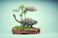 Conceptual presentation scene of an Ankylosaurus