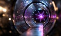 Conceptual Quantum Sphere in Energy Tunnel Royalty Free Stock Photo