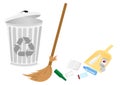 Conceptual recycle illustration with broom