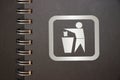 Conceptual recycling reusing sign in black copybook. Reduce reuse recycle concept