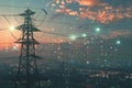 A conceptual rendering of a smart grid system