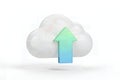 Conceptual Representation of Cloud Computing with a Colorful Upload Arrow Indicating Data Transfer Royalty Free Stock Photo