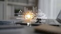 Conceptual representation of Enterprise Resource Planning (ERP) showcasing various business functions Royalty Free Stock Photo