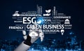 Conceptual representation of ESG principles in modern business practices emphasizing environmental, social, and Royalty Free Stock Photo