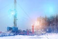 Conceptual representation of the future technologies, the use of artificial intelligence for the overhaul of an oil and gas well,