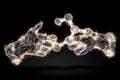 Molecular chirality concept with hands holding glowing molecular structure on dark background Royalty Free Stock Photo