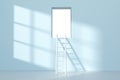 Conceptual room with a ladder lead to outside, 3d rendering Royalty Free Stock Photo