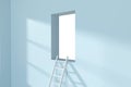 Conceptual room with a ladder lead to outside, 3d rendering Royalty Free Stock Photo