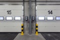 Conceptual shot of two loading doors with control panels