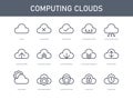 Conceptual signs of cloud computing. Isolated Vector illustration Royalty Free Stock Photo