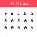 Conceptual signs of Fire. Isolated Vector illustration Royalty Free Stock Photo