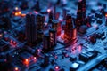 Conceptual Smart City on Digital Circuit Board, AI Concept AIG41