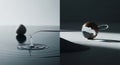 Zen Balance Feather, Water Drop, Sphere - Conceptual Still Life Royalty Free Stock Photo