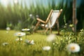 Conceptual summer scene, 3d rendering. Generative AI