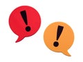 Conceptual symbols representing an argument and disagreement, featuring elements like speech bubbles, exclamation marks, and