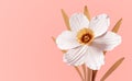 Conceptual Synthetic Flower Narcissus On Pink Background