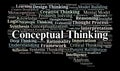 Conceptual Thinking Word Cloud. Visual Framework For Deep And Abstract Thought Royalty Free Stock Photo