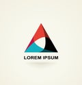 Conceptual triangle icon, template logo