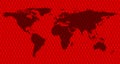 Conceptual celebration image of world map and red roses