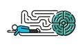 Maze Puzzle Strategy Solution Vector Icon, vector design Generative AI Royalty Free Stock Photo