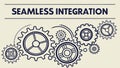 Seamless Integration with Interconnected Gears, vector design Generative AI Royalty Free Stock Photo