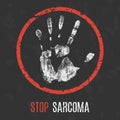 Conceptual vector illustration. Human sickness. Stop sarcoma