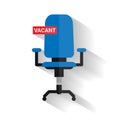 Conceptual Vector Illustration For Job Vacancy With Office Chair Over White Background Royalty Free Stock Photo