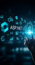Conceptual visualization of aspnet programming technology and modern software development interface Royalty Free Stock Photo