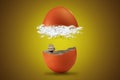 Conceptual image creation using imagination to bring nature to eggs.