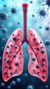 Conceptual visualization of viral infection impact on human lungs in a medical context Royalty Free Stock Photo