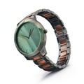 Mother Of Pearl And Green Steel Watch Tct0 - Realistic Rendering
