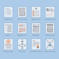 Conceptual web and paper document layouts icons set Royalty Free Stock Photo