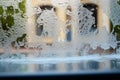 Conceptual window washing Soap foam transforms glass with its cleaning efficacy