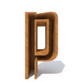 Conceptual wooden brown font