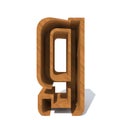 Conceptual wooden brown font