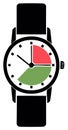 Conceptual Wristwatch Displaying Colored Segments For Time Tracking and Scheduling Royalty Free Stock Photo