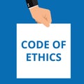 Conceptual writing showing Code Of Ethics