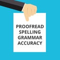 Conceptual writing showing Proofread Spelling Grammar Accuracy