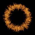 Hot raging blaze of fire, circle round ring flame shape Royalty Free Stock Photo