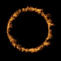 Hot raging blaze of fire, circle round ring flame shape Royalty Free Stock Photo